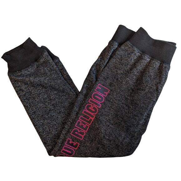 True Religion Girls Black Sparkle Leggings Jogger Pants - Picture 2 of 7